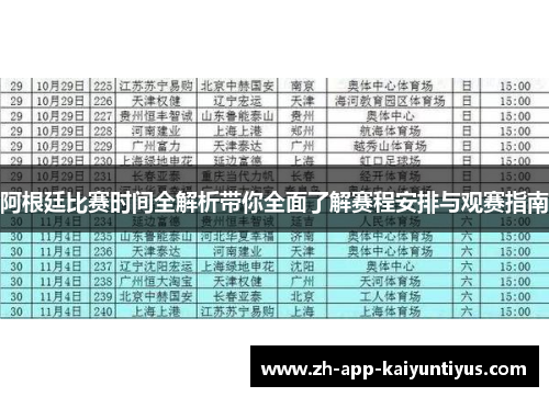 阿根廷比赛时间全解析带你全面了解赛程安排与观赛指南